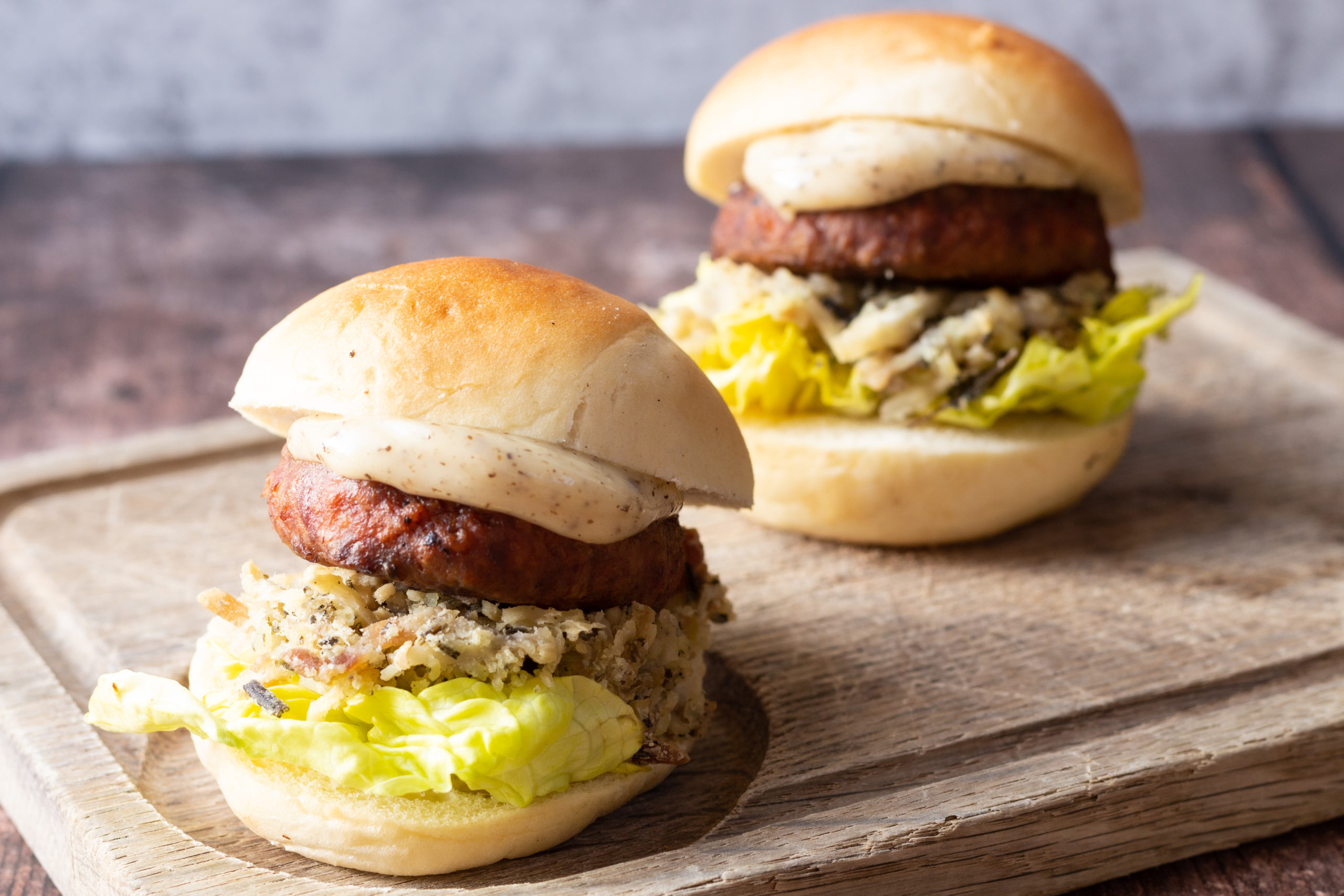Mini burger Comfortfood (close-up) 18.02.2021 (Fles&Mes)