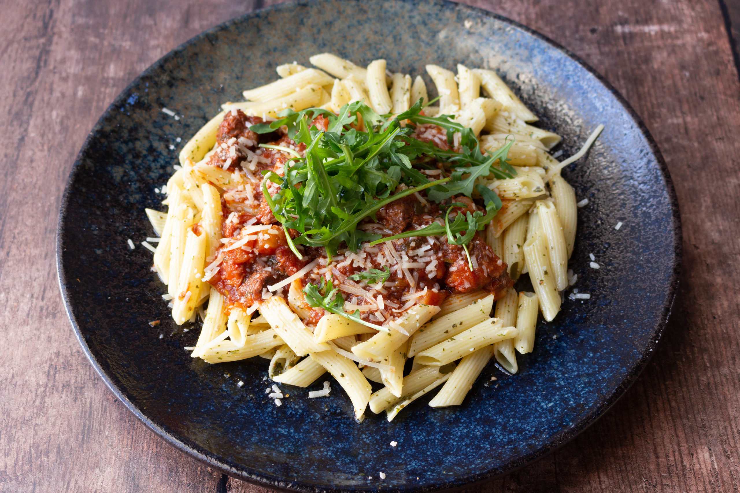 Pasta met spezzatino saus 2021 (Fles&Mes)_